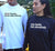 Female and Male wearing Long Sleeve T Shirts -  He is wearing white with the design in black.  She is wearing black with the design in white. Graphic of two statements.  Think flexibly, Think alternatively.