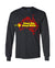 Long Sleeve black t-shirt with a design is a map of Australia with the outlines of tribal boundaries.  Over the map in yellow are the words Always Was, Always will be.  This design highlights Yamatji Country the tribal boundaries are filled in with yellow and the words Ymatji Country sits outside the map outline.