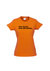 Orange fitted short sleeve t shirt.  Design in black.  Graphic of two statements.  Think flexibly, Think alternatively.