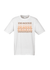 Short Sleeve White T Shirt.  Graphic is stacked words in shades of orange and brown.  The text reads Imagine, repeated 3 times, create, innovate.