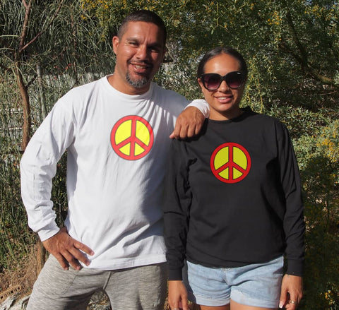 Peace Sign - Black Yellow Red - Unisex Long Sleeve T-Shirt