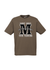 Khaki Short Sleeve T Shirt. Graphic large letter M. The text reads Metacognition, think about your thinking.