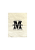Natural Colour Tea Towel. Graphic large letter M. The text reads Metacognition, think about your thinking.