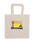Short Handle Shopping style Calico Bag, natural colour. Graphic of a yellow sunset with birds, a tree and a dog in silhouette. Test reads Sunshine of My Life, Best Mate