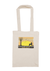 Long Handle Calico Bag, natural colour. Graphic of a yellow sunset with birds, a tree and a dog in silhouette. Test reads Sunshine of My Life, Best Mate