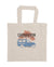 Short Handle Shopper Style Calico Bag, natural colour.  Graphic of a Troop Carrier vehicle with Palm Trees.  Text reads Carnarvon, Western Australia Camp Responsibly.
