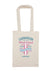 Long Handle Calico Bag, natural colour.  Design in blue and pink.  Surfboard with banner saying Wind Festival.  Text reads Carnarvon Western Australia.  West Coast. Surf Side. Indian Ocean. 6701. Chasing the wind.