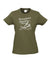 Khaki fitted short sleeve t-shirt.  Design is in black.  The graphics are of a silhouette of a wind surfer with the text Wind Riders, Carnarvon Western Australia.